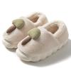 Cotton slippers autumn and winter home bag heel cartoon cotton mop warm velvet shoes platform couple hair slippers