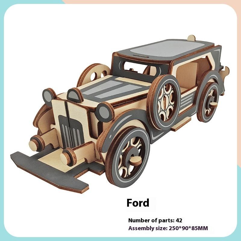 

Детская деревянная 3D-головоломка, модель автомобиля, украшения, сделай сам, детские развивающие игрушки ручной работы