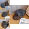 Retro Checkered Beret With Big Head Circumference Design For Women