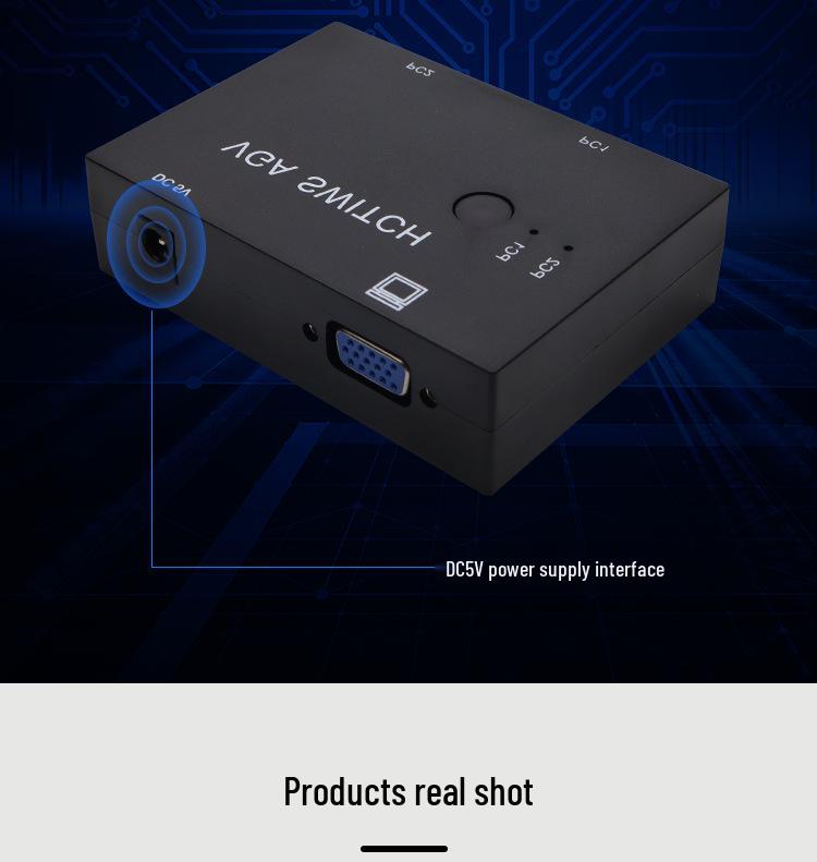 2-in-1 VGA Switch: Dual Computer to Single Monitor Converter