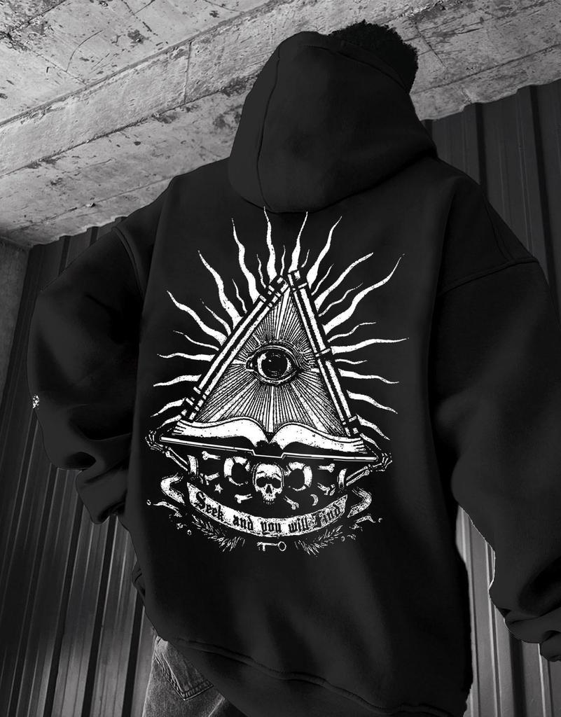 European and American Wish Independent Station Tide Brand Pattern Hooded Sweater Supports a Custom-made
