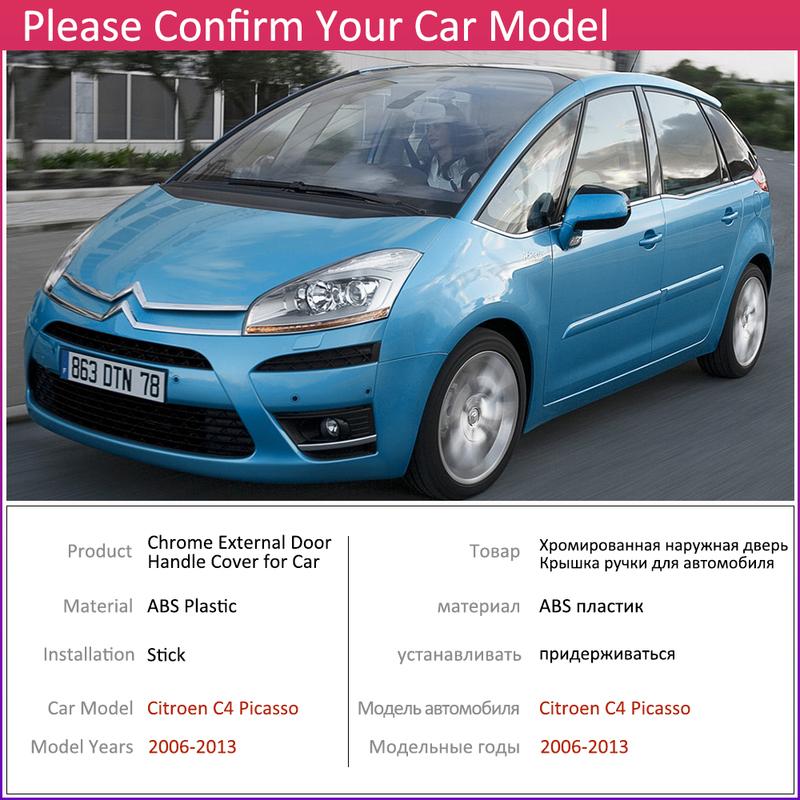 for Citroen Grand C4 Picasso 2006~2013 Chrome Door Handle Cover Car Accessories Stickers Trim Set 2007 2008 2009 2010 2011 2012