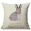 Cute Cartoon Small Animals Style Sofa Throw Pillow Case Cock Dog Rabbit Baby Art Room Bed Decorative Cotton Linen Cushion Cover