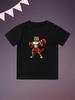 Round Neck Printed Pattern Pullover Short Sleeve Kids Tops Boxer Tiger