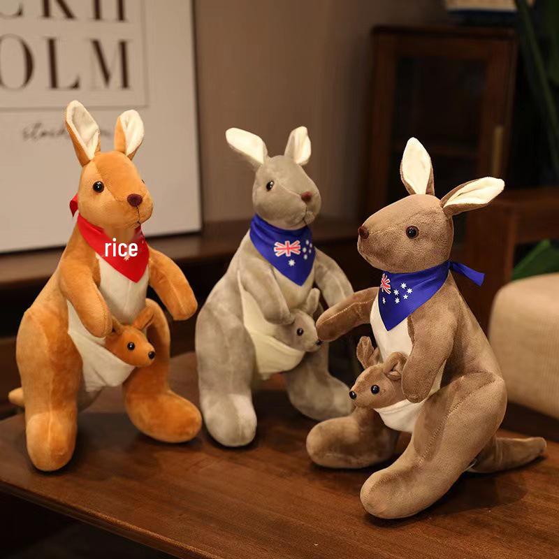 

Mother and Baby Kangaroo Plush Toy - Cute Children s Pillow, Comfort Doll, Birthday Gift for Girls 32 cm