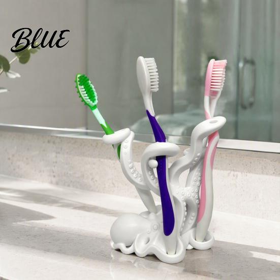 Bathroom Toothbrush Stand 3D Printed Octopus Holder Creative Space Saving Desk Organizer Durable Makeup Brush Storage PLA Material Stable