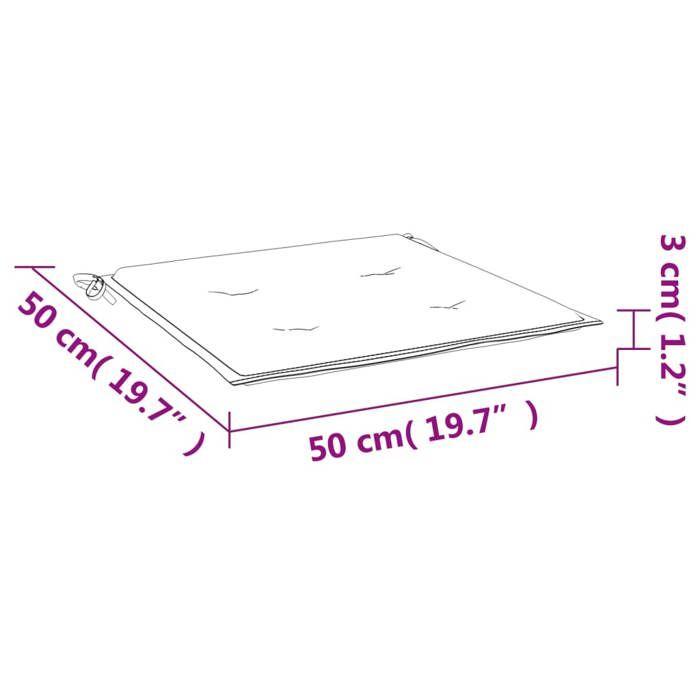 Coussins de chaise - vidaXL - 6 pcs - Gris - 50x50x3 cm - Tissu Oxford imperméable
