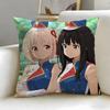 popular anime Lycoris Recoil Cushion Cover Soft  EasyWash Pillow Case  Versatile for Couch Bed Travel and Office
