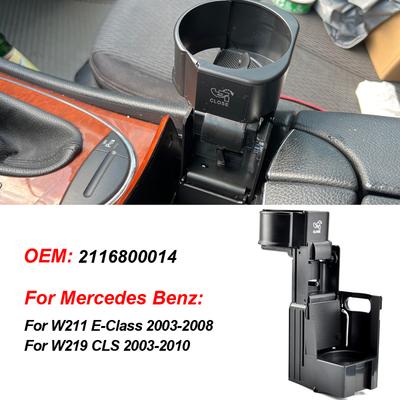 Černý držák na nápoje do středové konzole auta Pro Mercedes Benz E Class W211 2003-2008 CLS W219 2003-2010 A2116800014 B66920118