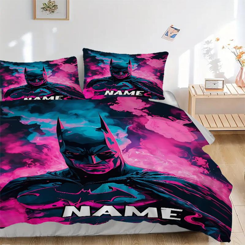 Custom Textile Batman Poster Bedding 3 Piece Set HD Print Duvet Cover Pillowcases for Teens Adult Bedroom Decoration