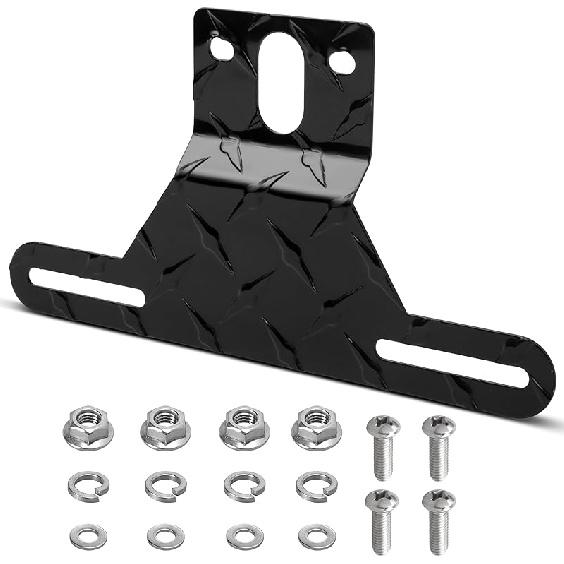 RED WOLF Trailer License Plate Light Holder Aluminum Utility License Plate Bracket For RV ATV Trailer Adjustable License Plate Metal License Plate