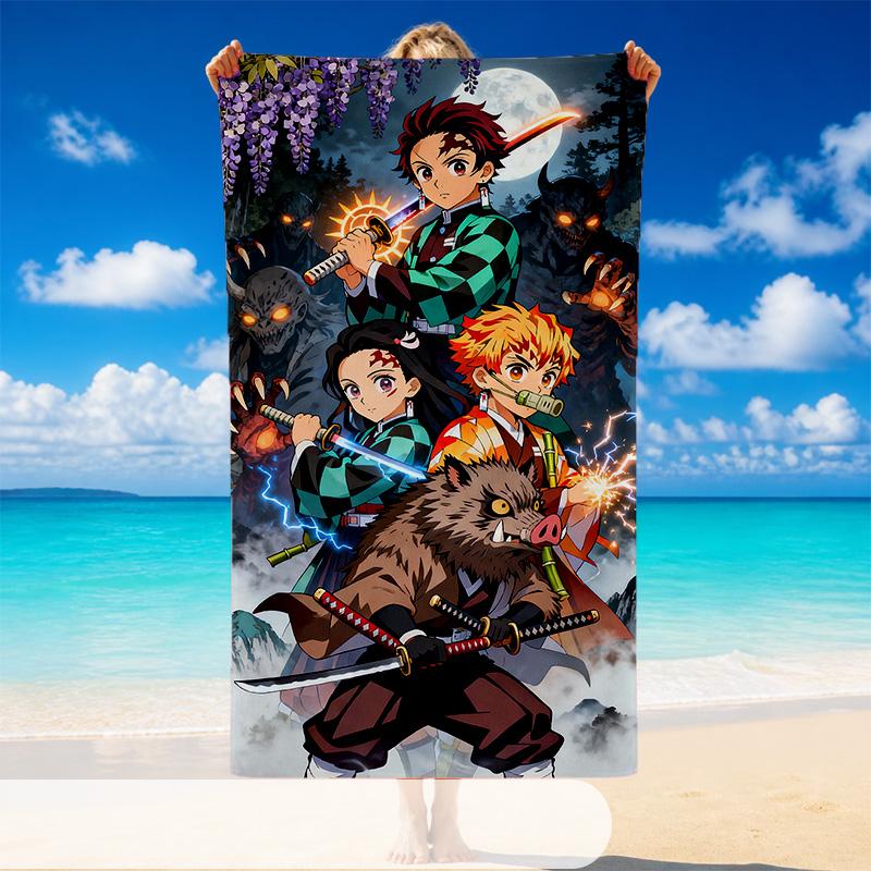 Demon Slayer Beach Towel, Soft Large Absorbent Towel For Beach Swimming Pool Travel Vacation