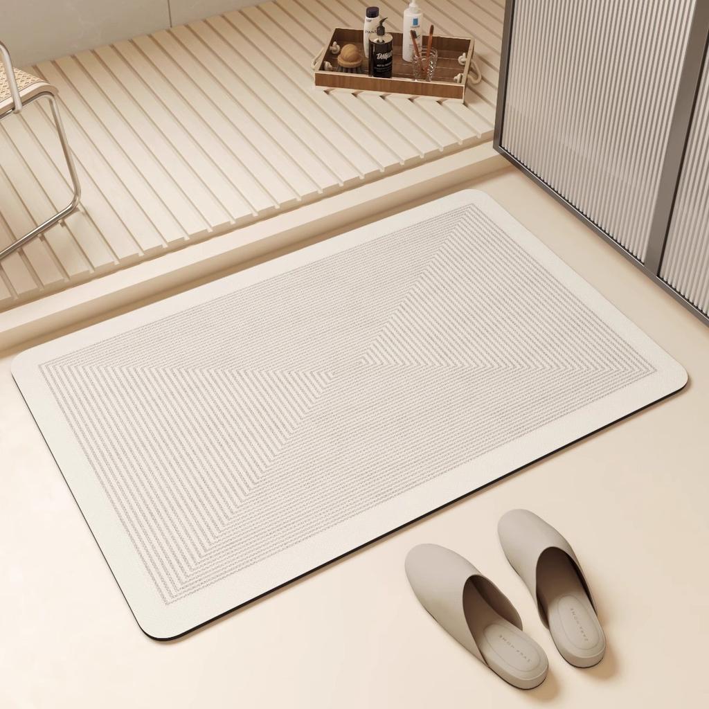 Nordic Style Bathroom Floor Mat, Diatom Mud Absorbent Mat, Bathroom Bathroom Toilet Door Non-Slip Foot Mat