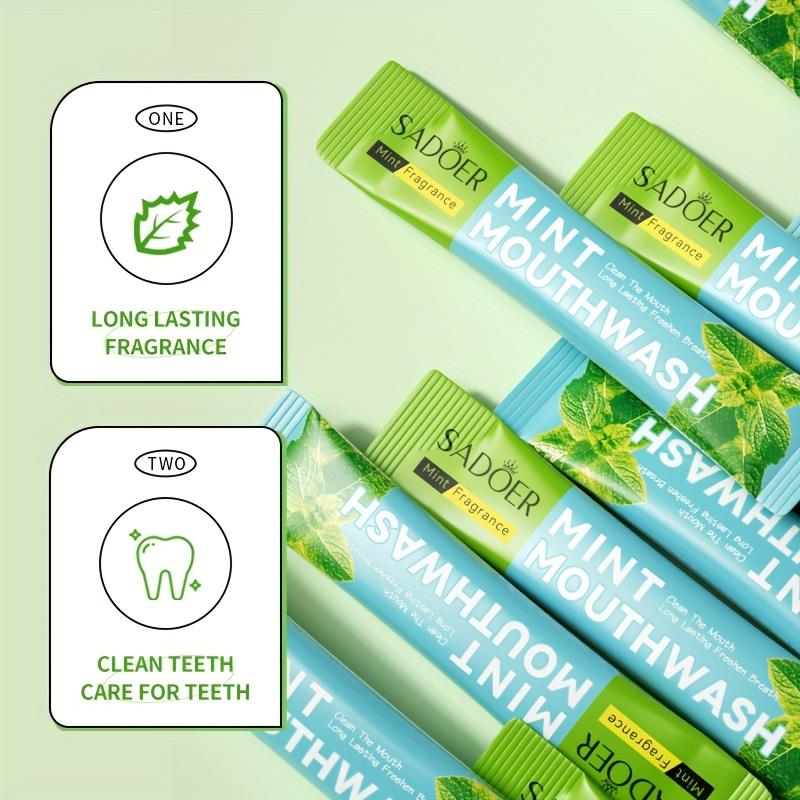 Mundspülung, praktisch und langanhaltend, hinterlässt einen erfrischenden Duft und erfrischt den Atem.