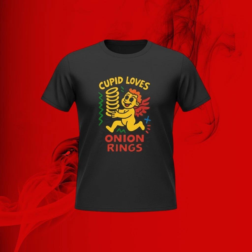 Cupid Loves Onion Rings T-Shirt | Retro Cupid Graphic Tee S