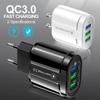 European QC3.0 Dual USB & 3USB Fast Charger Adapter, Multi-Port UK Standard Charging Head.