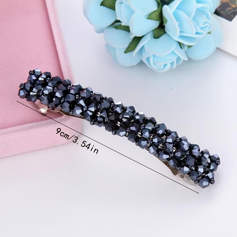 Elegant Crystal Rectangle Hair Clip Golden Metal Barrette Hairpin Hair Accessories
