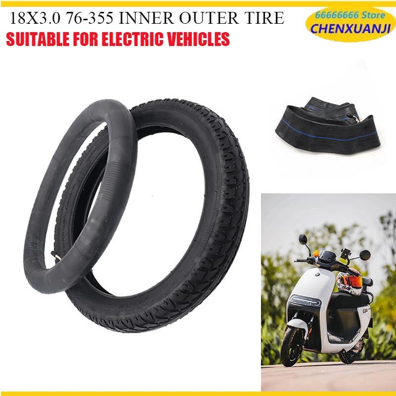 18x3.0 76-355 Tyre Inner Tube Fits for Electric Vehicle, Electric Tricycle 18*3.0 Off-road Tire Monowheel 18 Inch Tyre