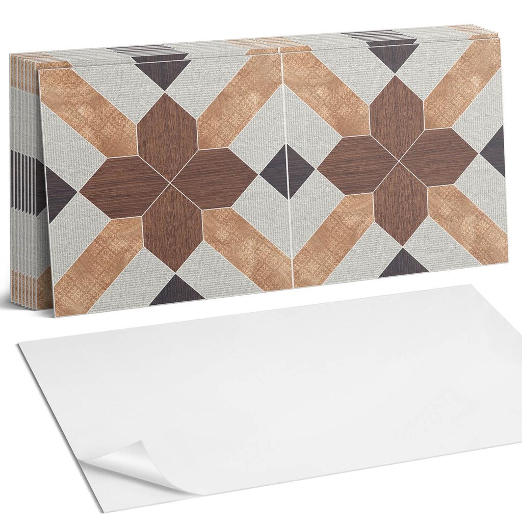 Zestaw Kafelków Winylowych Z Motywem Do Kuchni Salonu Wzór Geometryczny Z Motywem 10X40X20 Cm