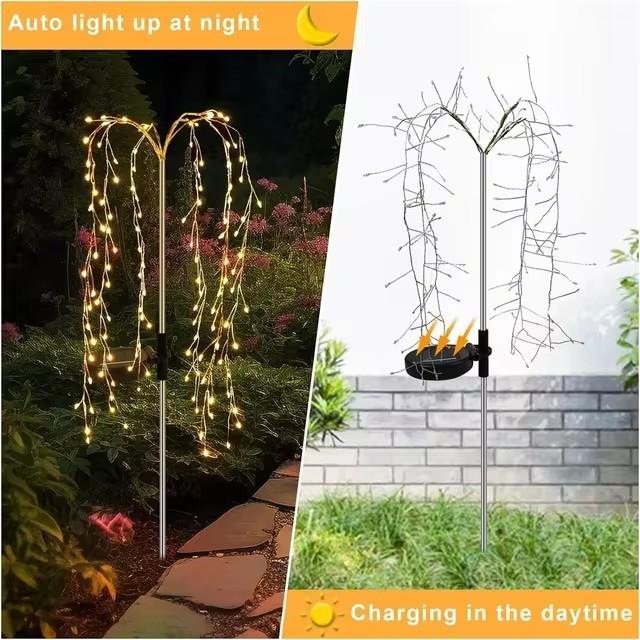 1 buc LED solare power focuri de artificii lumini gradina decor Fairy lumini impermeabil exterior păpădie gazon lampă pentru patio grădină