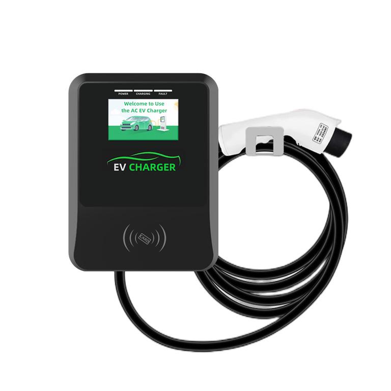 European & American Standard Commercial Wall-Mounted EV Charging Station with Load Balancing 7kW AC
