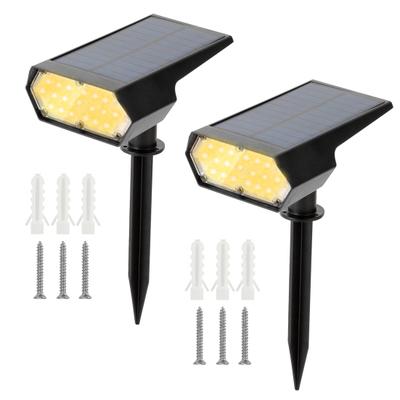 1/2 Stück Solarstrahler Außen 2-in-1 Wasserdicht 19 LED-Lampen Einstellbare Landschaft Weiß
