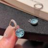 Fresh and sweet blue crystal zircon stud earrings for women's new temperament earrings niche design high-end exquisite ear buckles