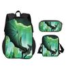 Set 3 Pezzi Wings of Fire Zaino Astuccio Borsa a Spalla Grande Capacità Stampa Cartoni Animati Ragazzi e Ragazze Scuola Primaria Stile Trendy