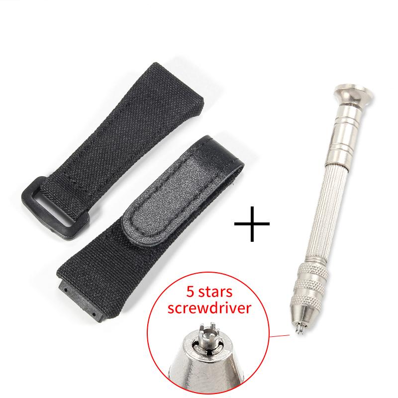 For Richard Mille Nylon Canvas 25mm 4 Stars Screwdriver Anti-Allergy Watchbands RM50 53 Series Replace Convenient Watch Strap