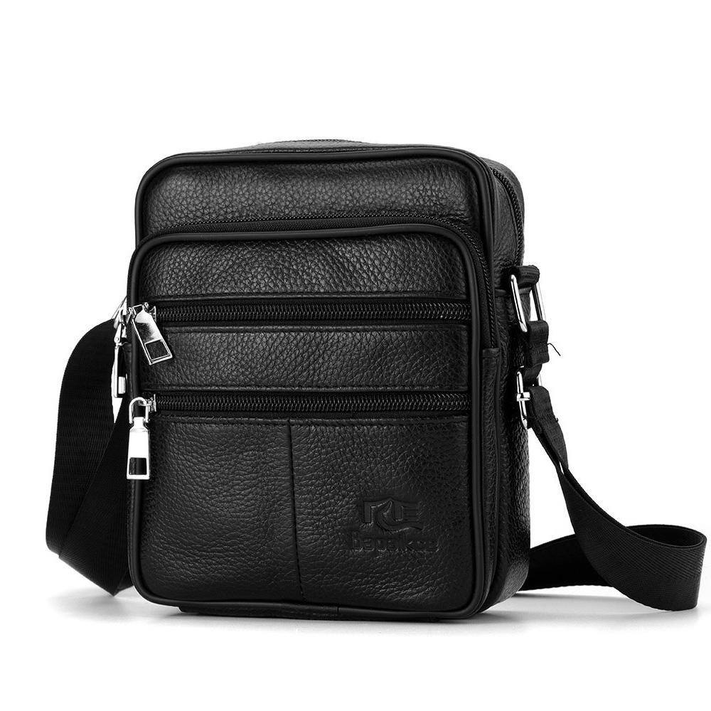 Letní nová pánská taška přes rameno z pravé kůže, vrchní vrstva z hovězí kůže, crossbody taška, módní multifunkční klopová taška přes rameno