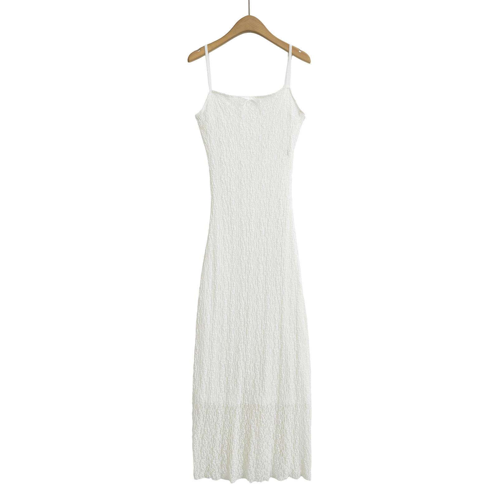 

2025 Spring Women s Lace Patchwork Semi-Transparent Camisole Dress Large
