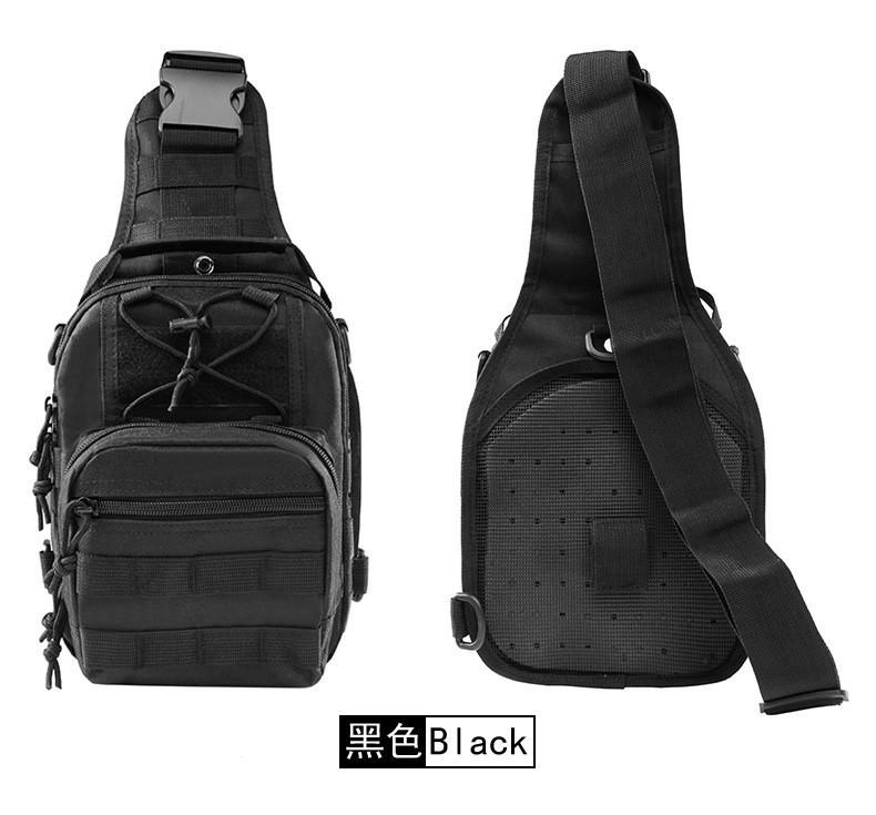 New Men s single shoulder crossbody bag waterproof Oxford cloth outdoor tactical chest bag camouflage sports backpack sling bag below 20L чёрный