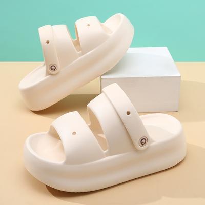 Damen Sommer Plateau Sandalen Dicke Sohle Haus Straßenschuhe Weiche EVA Mädchen Studenten Alltagsschuhe 2-Wege Tragen Sandalen