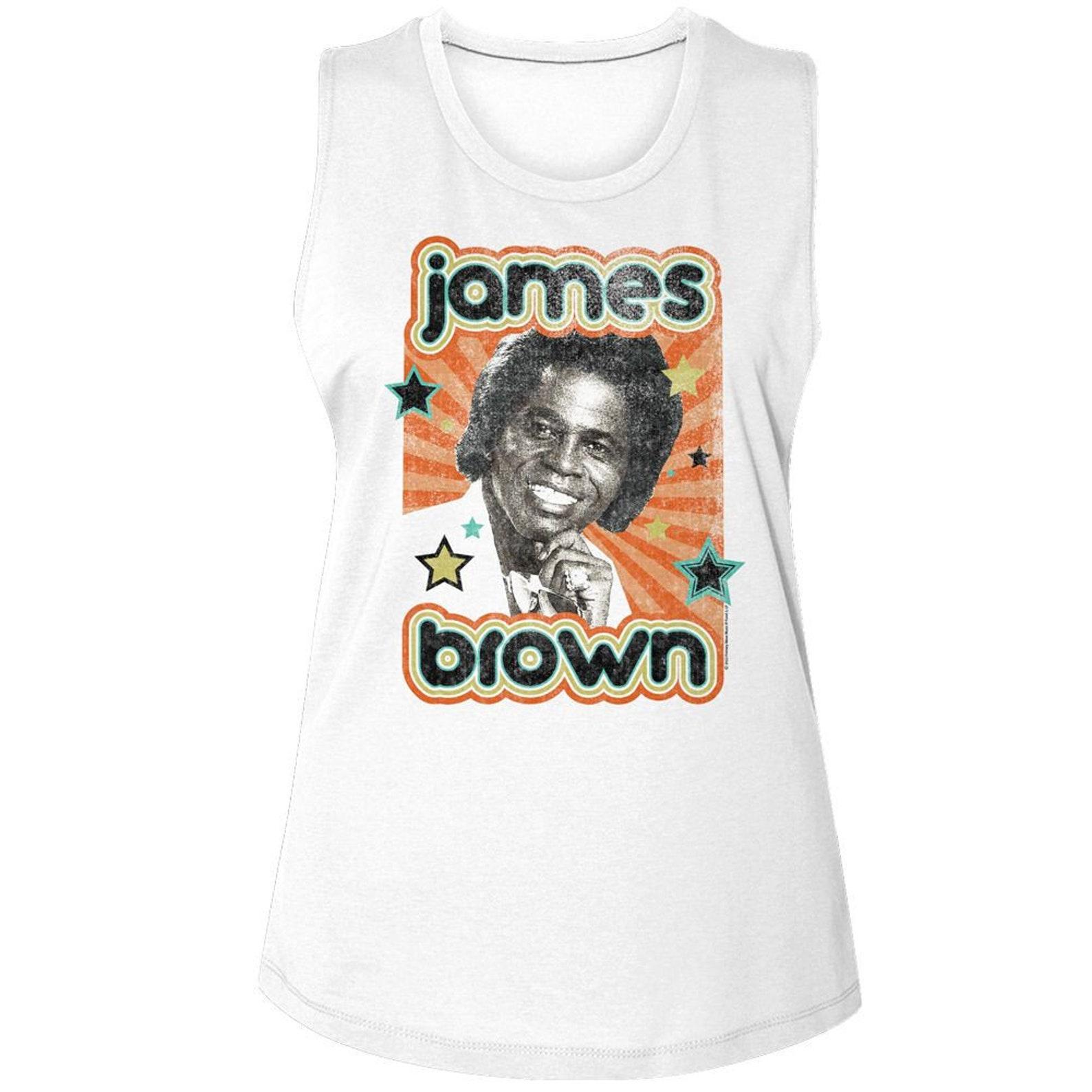 James Brown Stars White Women s Muscle Tank Top L