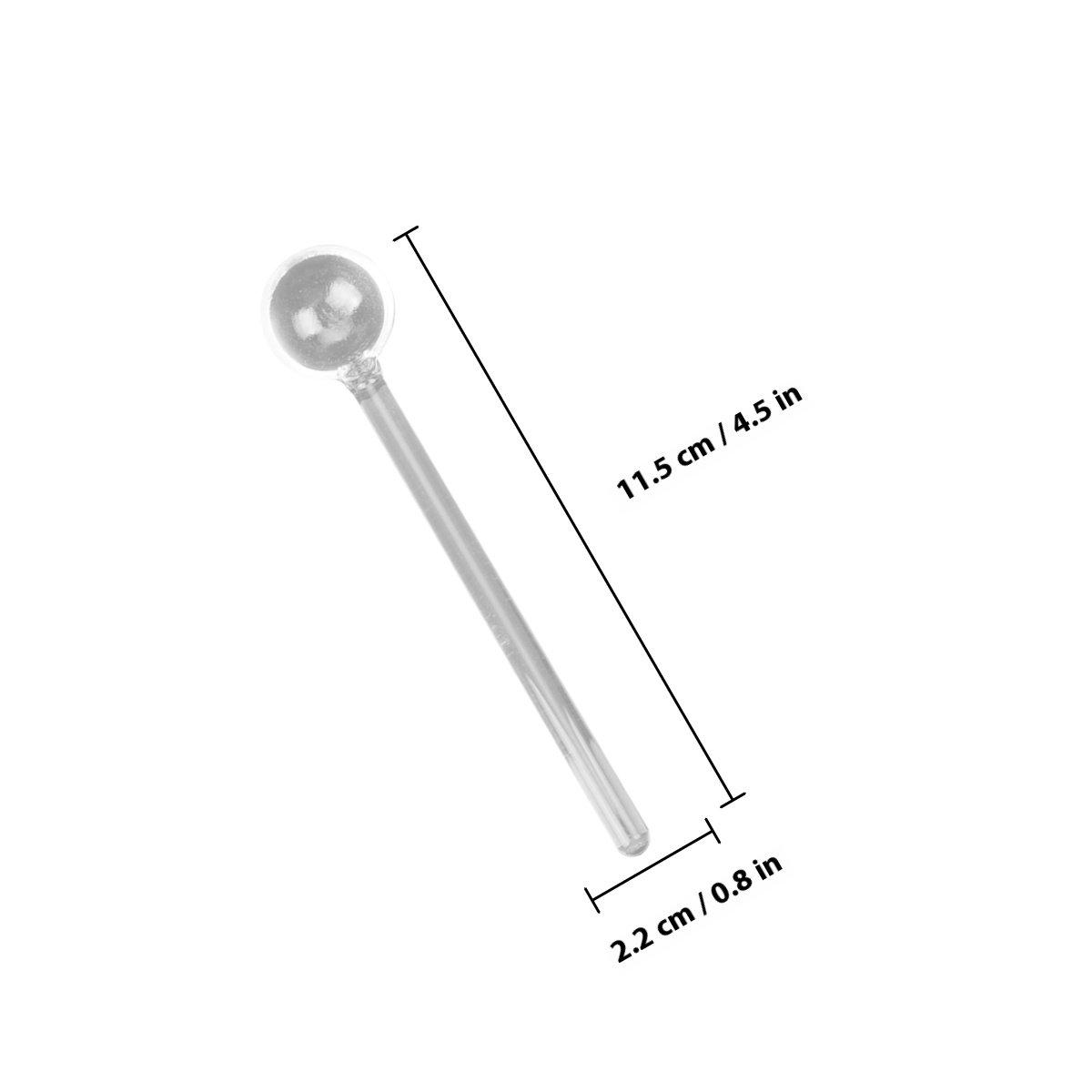 

6Pcs Long Handle Glass Dessert Spoons Clear Coffee Stirring Tea Spoons Heat Resistant Portable Flatware Long Handle Glass Spoon