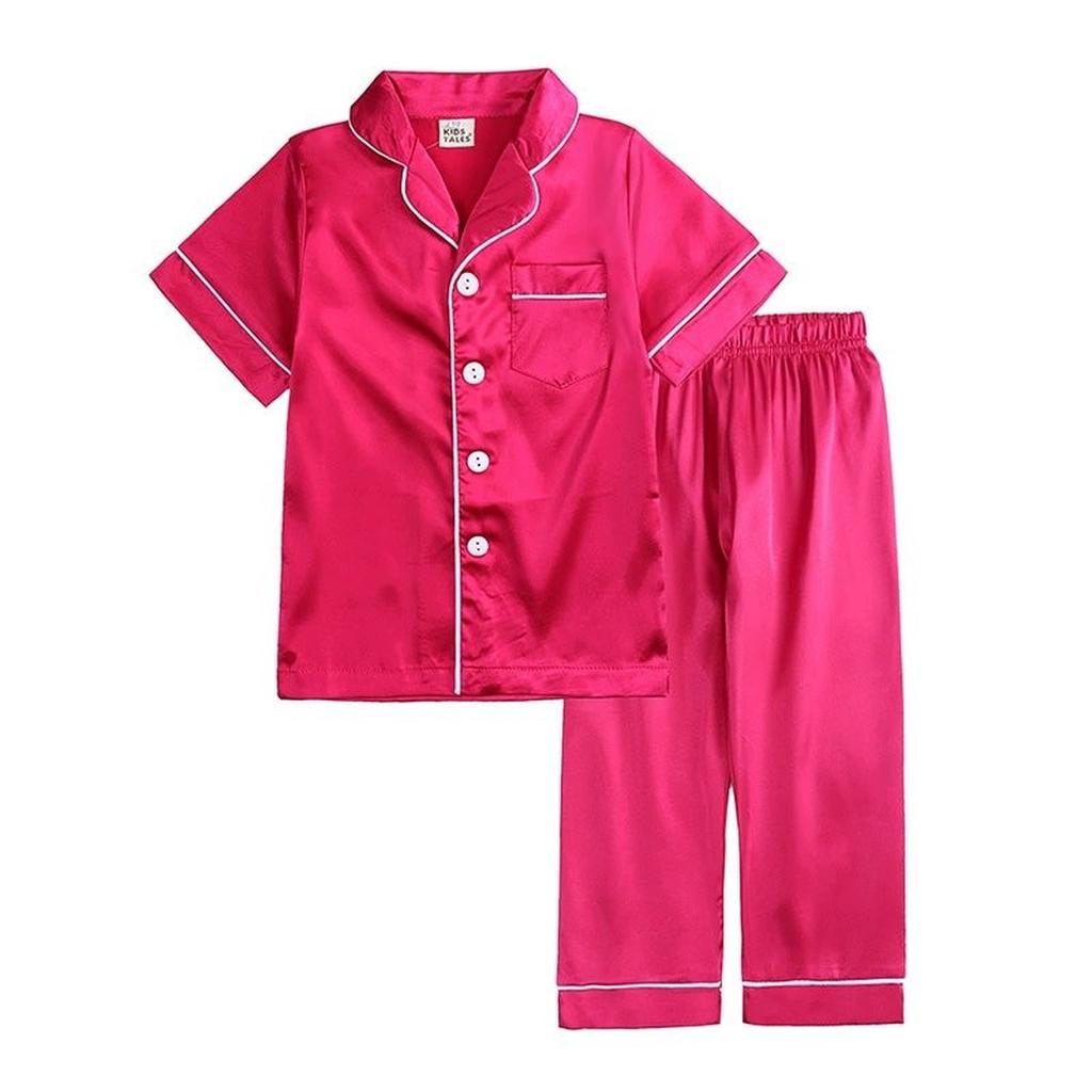 Kids Silk-like Loungewear Set Toddler To Big Kids