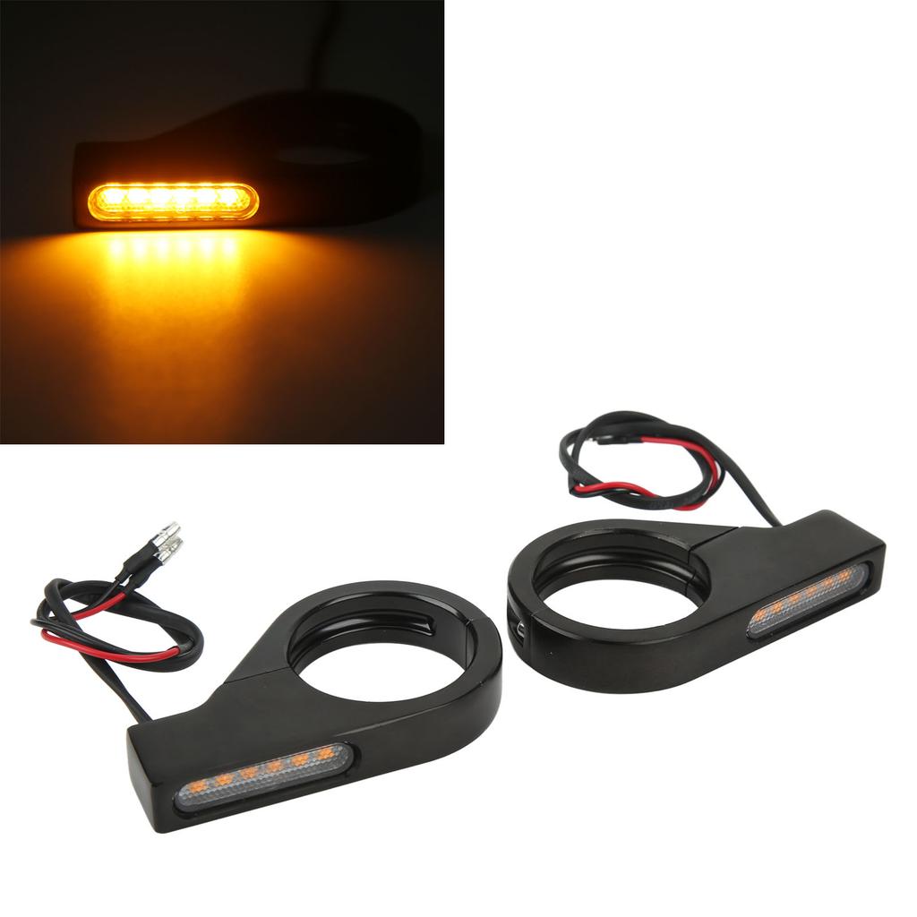 12V Motorcycle LED Turn Signal Light Waterproof Bright Blinker Lamp for 41mm Fork Tubes