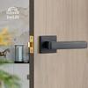 Black & Coffee Bronze Door Lock Set - Brass Interior Passage & Bathroom Door Knobs for Bedroom Doors