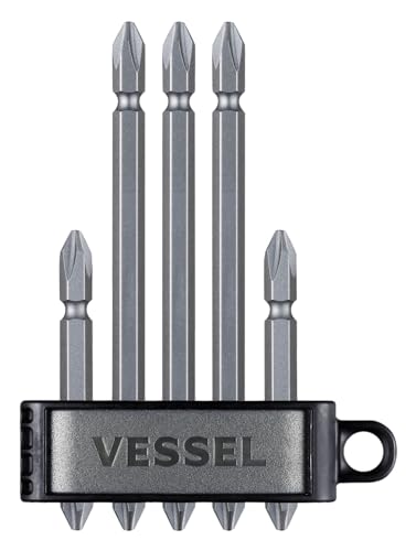 Vessel A145P-PGR Double Ended Bit Premium 5-Piece Set +2 x 65 2 / +2 x 110 3 (Gray)
