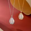Original S925 Sterling Silver Fashion Natural Chalcedony Tulip Pendant Light Luxury Senior Necklace Female Clavicle Chain