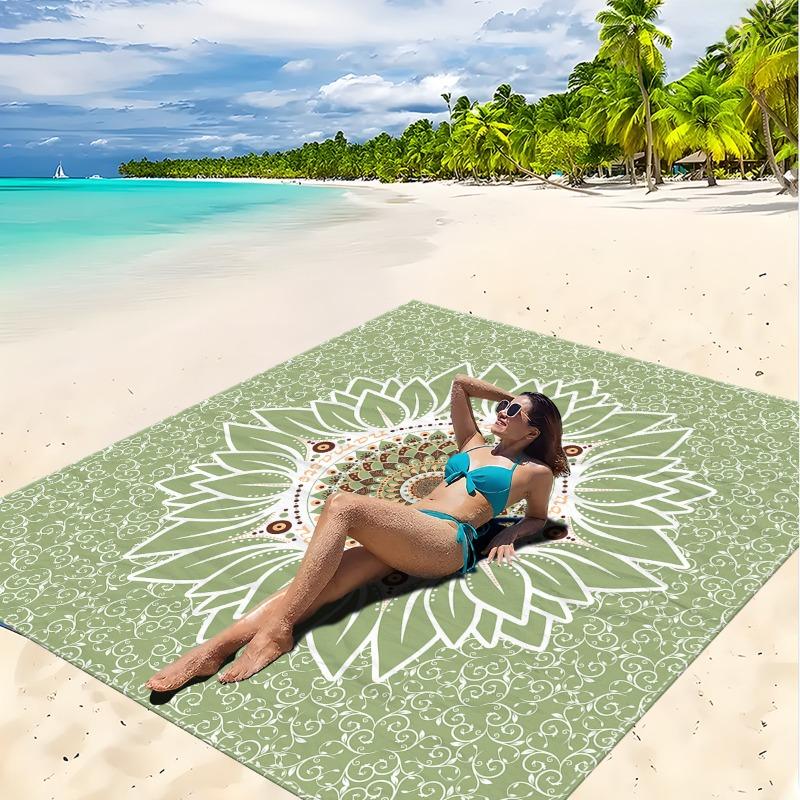 1pc Beach Blanket Waterproof Sandproof Oversized Large Beach Mat Quick Drying&Compact&Lightweight Picnic Mat Vacation Essentials