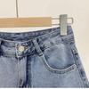 Stylish Loose High-Waist A-Line Denim Shorts for Women – Summer Korean Wide-Leg Slim Fit with Curled Hem