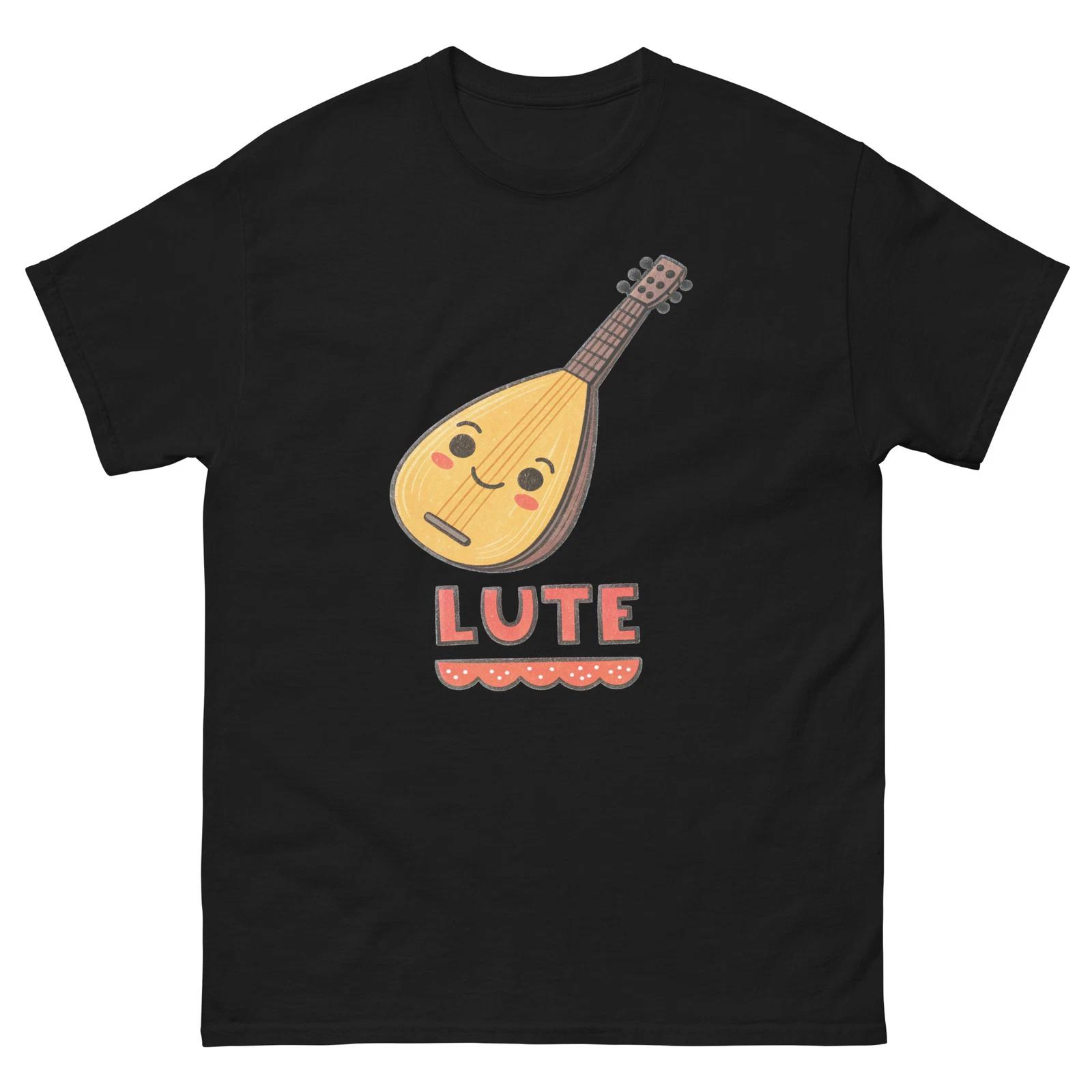 Lute Musical Instrument Illustration T-Shirt 4XL