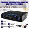 4ohm Bluetooth Stereo Karaoke Amplifier 2000W Support 2 MIC Input FM RC 110-230V