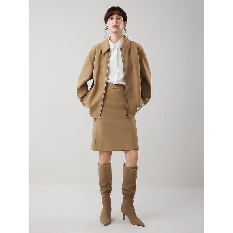ELLE Women's Khaki Lapel Workwear Jacket