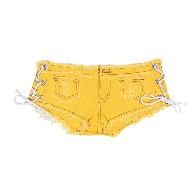 Damen Sexy Cut Off Low Waist Ripped Denim Jeans Shorts Bequeme Minihosen Strandparty Clubwear