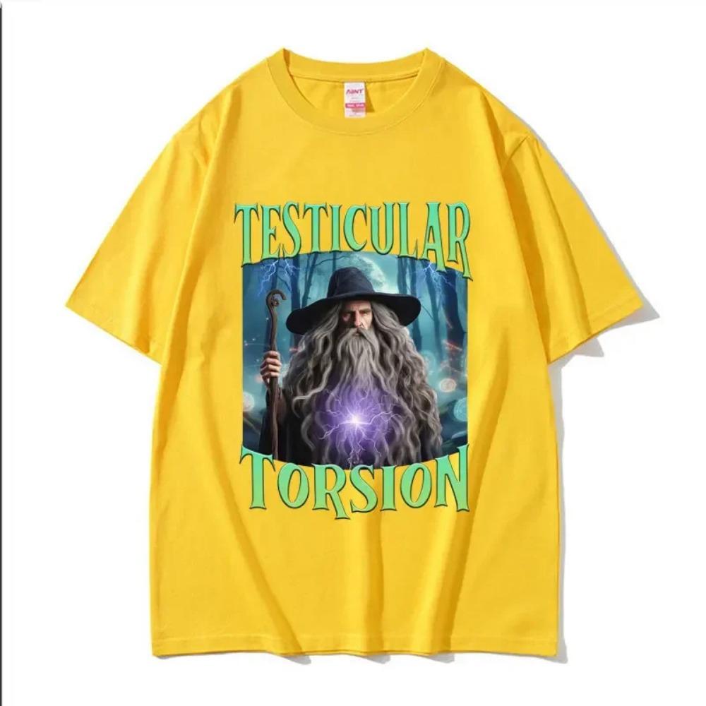 Schattenmagier Lustiges T-Shirt Hodenverdrehung Meme Grafik T-Shirt Männer Frauen Retro Gothic Übergroßes Kurzarm-T-Shirt Tops