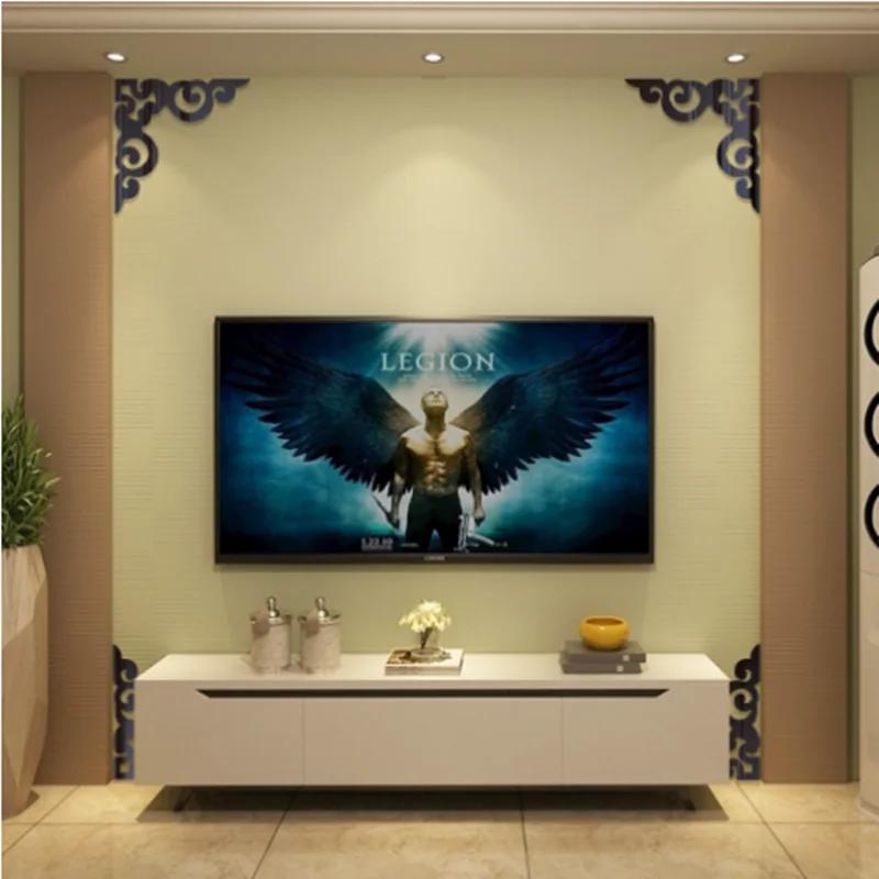 Adesivo Specchio Acrilico 3D Wallsticker 4 Pezzi Specchio Autoadesivo Dorato Adesivo Decorazione Angolo Mobile Decorazione Mobili