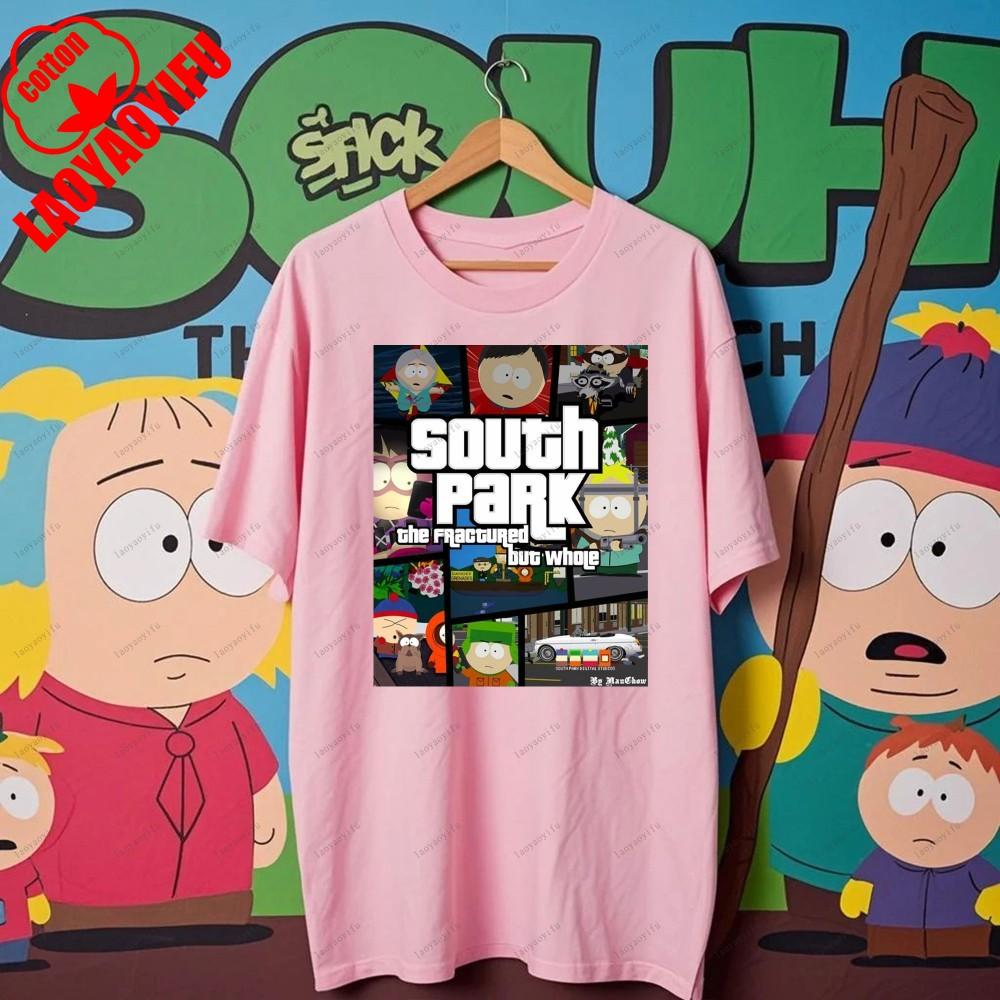 South Parks kleiner fetter Junge Cartman Süßes Cartoon Gedrucktes T-Shirt Shirt Humorvolle Streetwear Unisex Sommer Rundhals Kurzärmlig