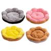 Winter Pet Bed Flower Shaped Plush Dog Bed with Anti-slip Bottom